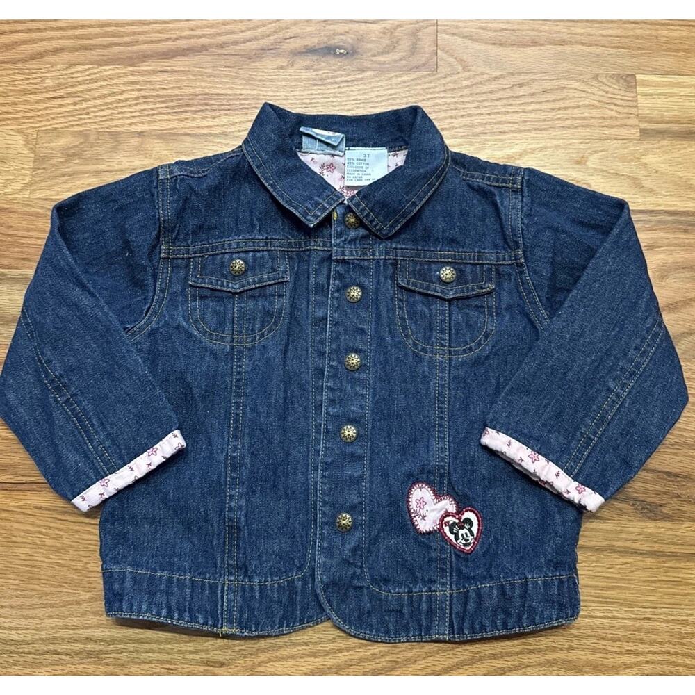 Disney Original Mickey Girls Vintage 2000’s Minnie Mouse Blue Jean Jacket Sz 3T